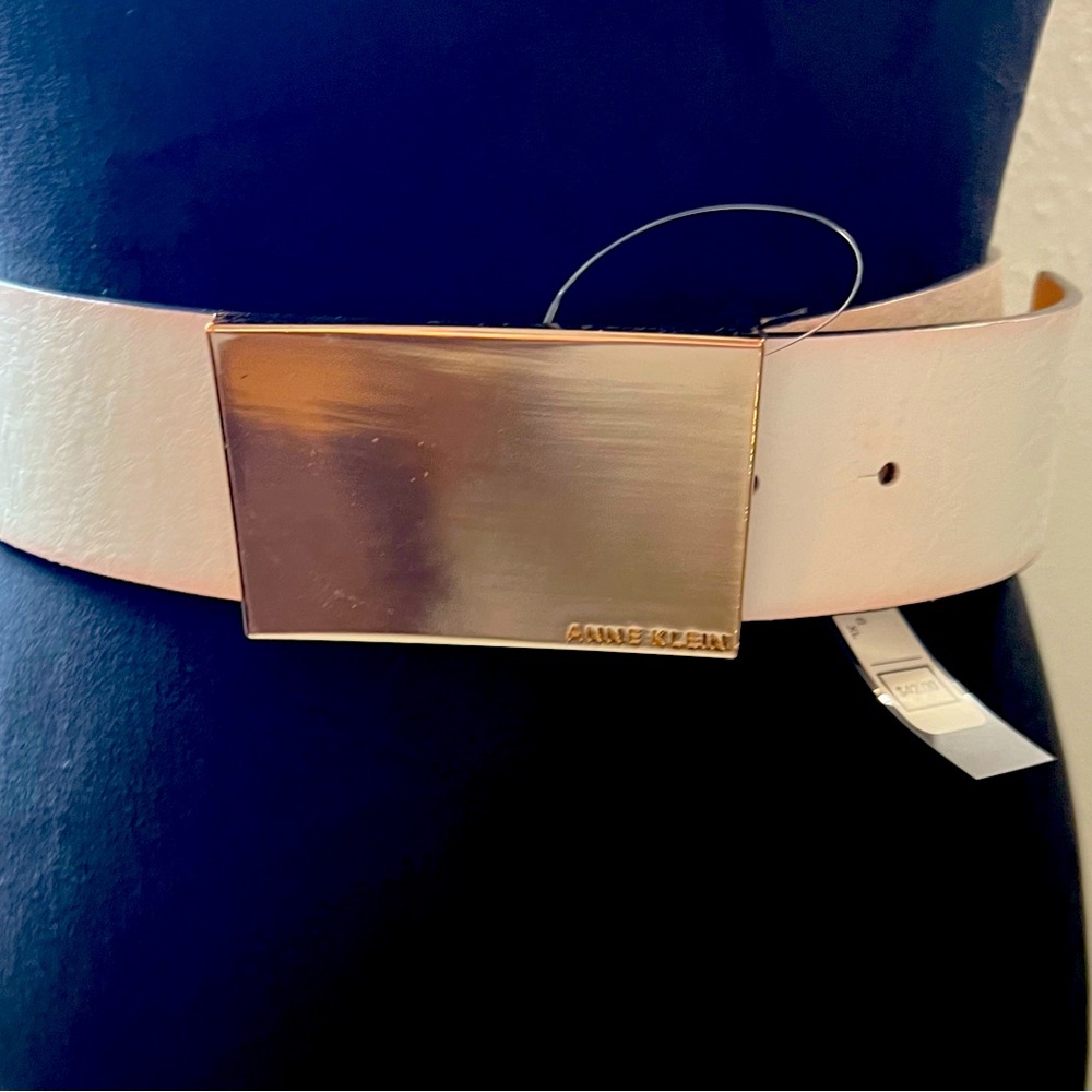 Anne Klein white and gold belt xl NWT